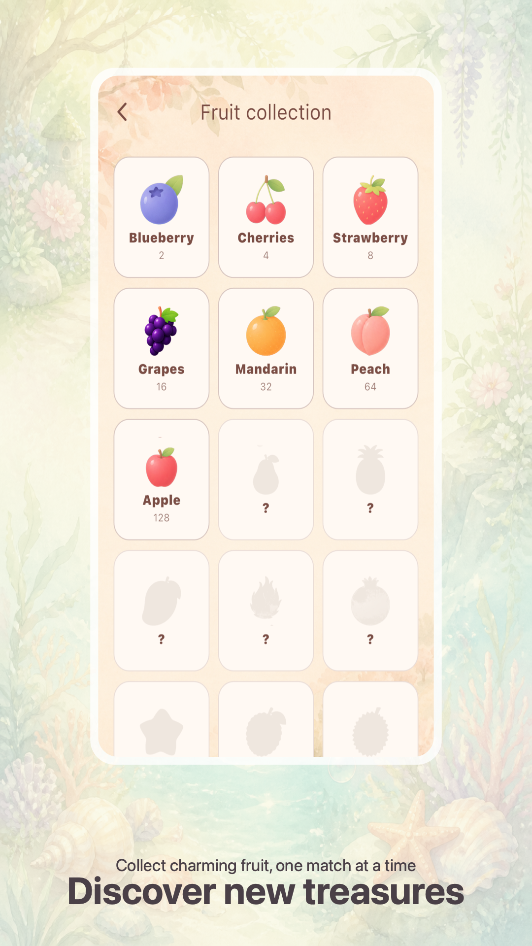 Mergrove collection screen